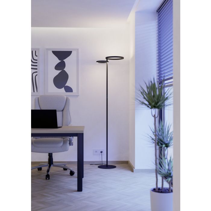 Carregue imagem no visualizador da galeriaCandeeiro de pé LED com Anéis Luminosos e Controlo Tátil CASTELPOTO EGLO
