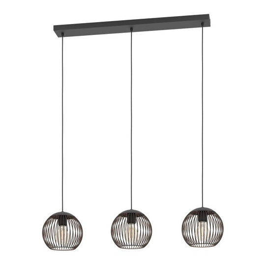 Candeeiro de teto com abajures em grelha de metal preto ALMANZORA EGLO