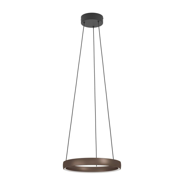 Carregue imagem no visualizador da galeriaCandeeiro de teto LED em anel bronze com controlo táctil TRABUCO EGLO

