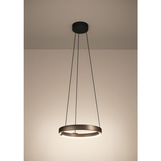 Candeeiro de teto LED em anel bronze com controlo táctil TRABUCO EGLO