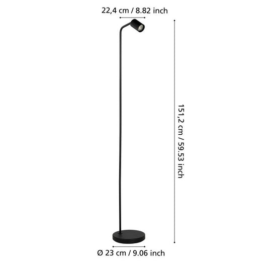 RIGOMAGNO Candeeiro de Pé Preto EGLO – Iluminação Direcionada