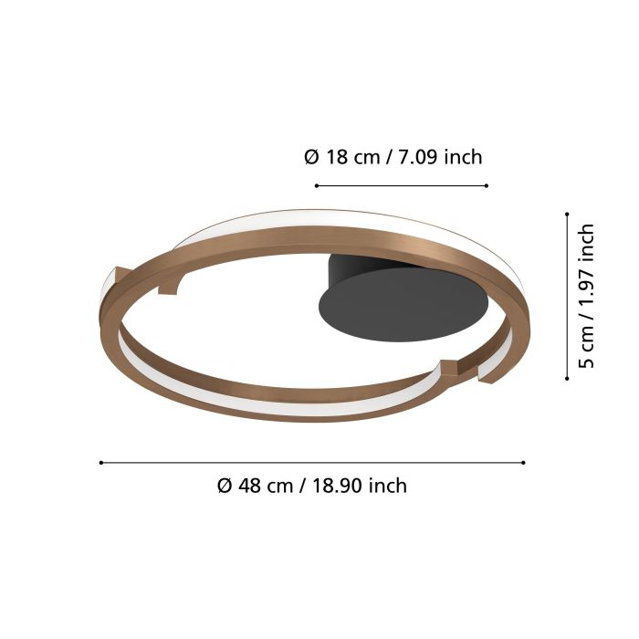 Carregue imagem no visualizador da galeriaCandeeiro de teto LED com anéis metálicos entrelaçados MEZZOMONTE EGLO
