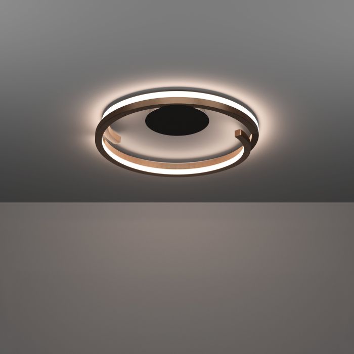 Carregue imagem no visualizador da galeriaCandeeiro de teto LED com anéis metálicos entrelaçados MEZZOMONTE EGLO
