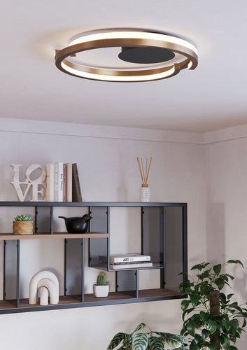 Plafon de teto Mezzomonte, bronze, com iluminação inteligente ajustável - Eglo