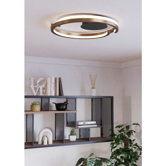 Candeeiro de teto LED com anéis metálicos entrelaçados MEZZOMONTE EGLO