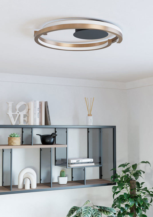 Plafon de teto Mezzomonte, bronze, com iluminação inteligente ajustável - Eglo