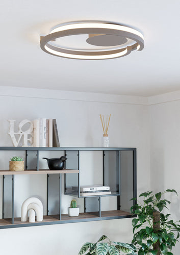 Plafon de teto Mezzomonte, bege, iluminação inteligente ajustável - Eglo