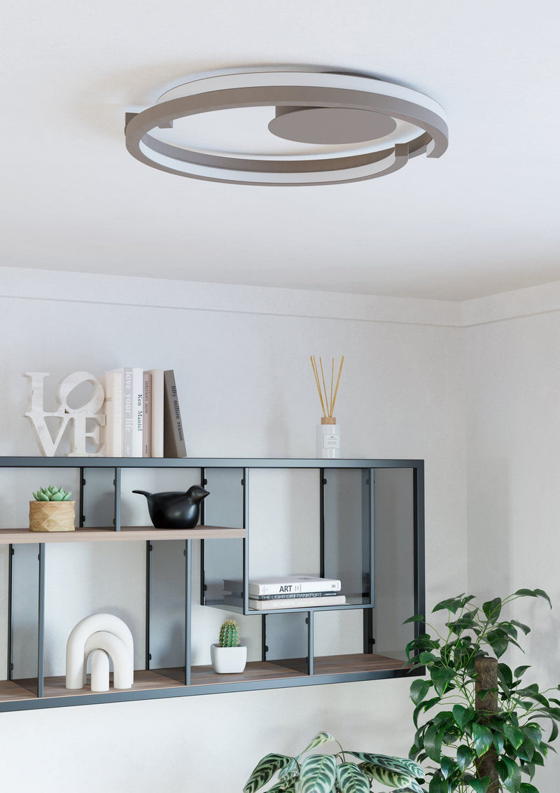 Carregue imagem no visualizador da galeriaPlafon de teto Mezzomonte, bege, iluminação inteligente ajustável - Eglo
