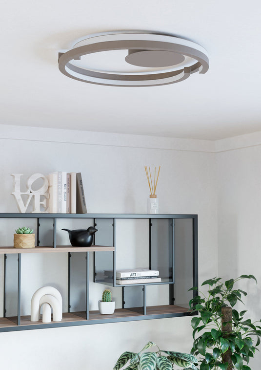 Plafon de teto Mezzomonte, bege, iluminação inteligente ajustável - Eglo