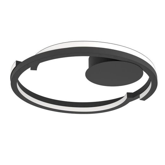 Candeeiro de teto LED com anel aberto curvo preto mate MEZZOMONTE EGLO