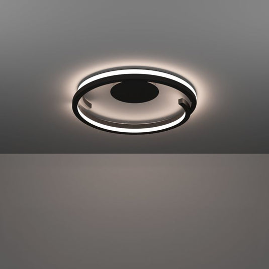 Candeeiro de teto LED com anel aberto curvo preto mate MEZZOMONTE EGLO
