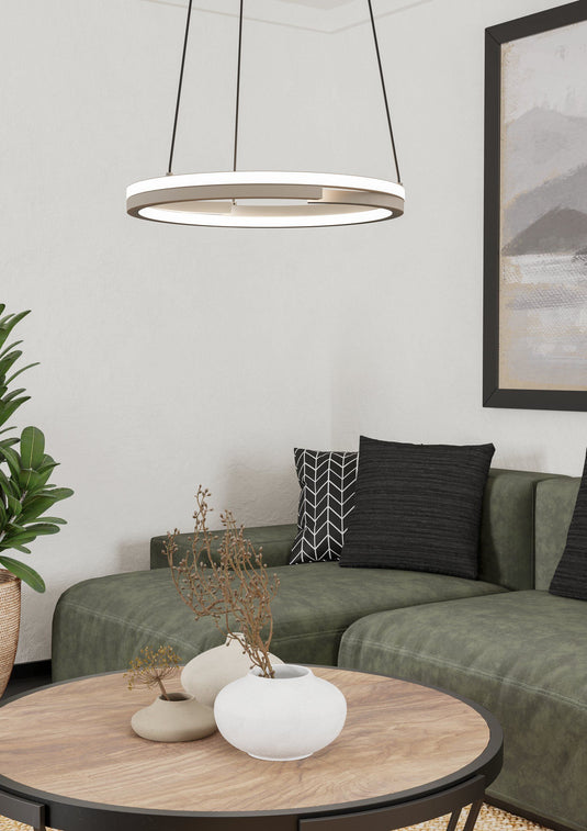 Candeeiro de teto Mezzomonte, bege, iluminação inteligente ajustável - Eglo