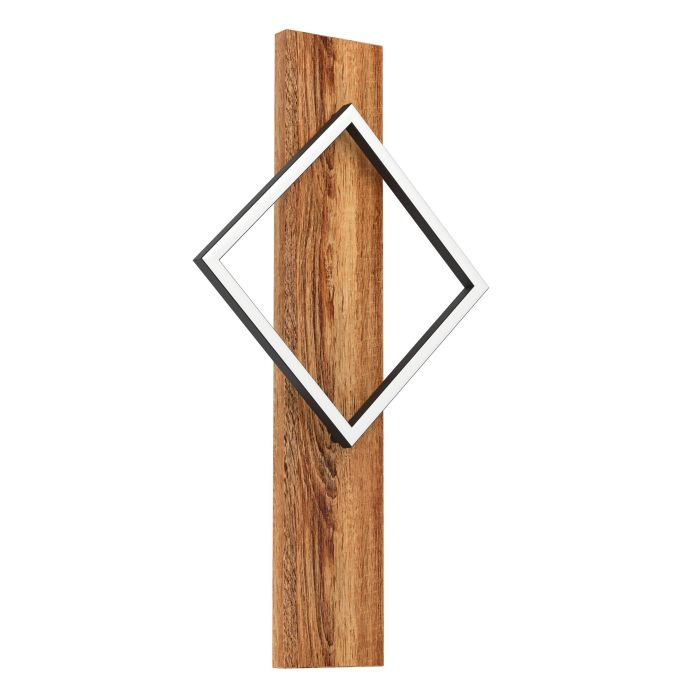 Load image into Gallery viewer, Aplique de Parede LED com Madeira Rústica e Metal Preto BOYAL EGLO
