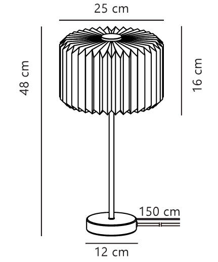 Candeeiro de Mesa com Abajur em Tecido Plissado Vivienne NORDLUX