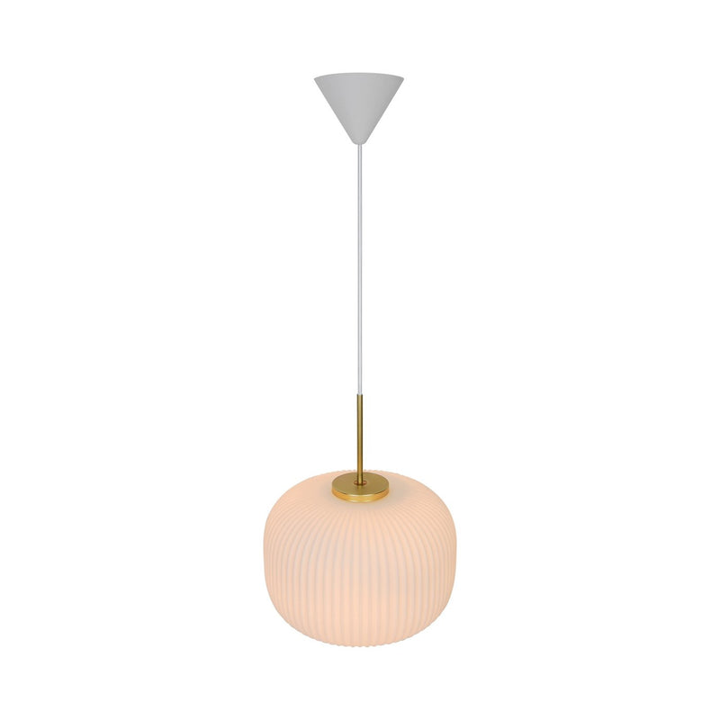 Carregue imagem no visualizador da galeriaCandeeiro Suspenso Vintage com Vidro Opalino Branco Milford NORDLUX
