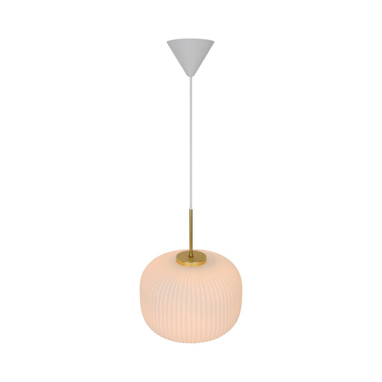 Candeeiro Suspenso Vintage com Vidro Opalino Branco Milford NORDLUX