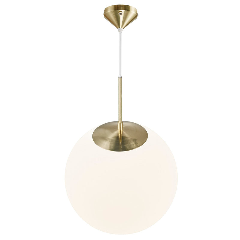Load image into Gallery viewer, Candeeiro de Teto Suspenso em Latão com Vidro Branco Fosco GRANT 35 NORDLUX
