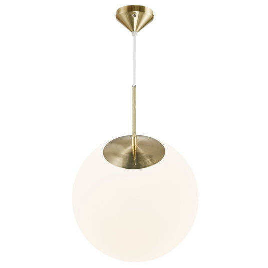Candeeiro de Teto Suspenso em Latão com Vidro Branco Fosco GRANT 35 NORDLUX