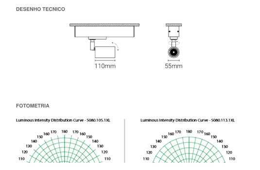 Projetor de Calha Trifásica em Alumínio Tromilux