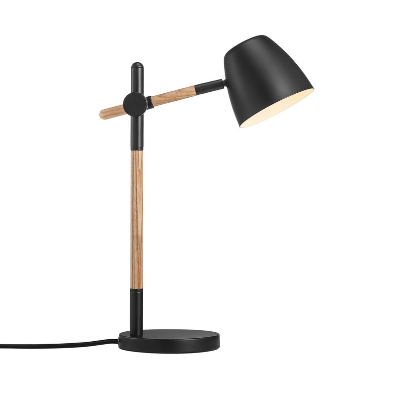 Carregue imagem no visualizador da galeriaCandeeiro de Mesa Preto com Cabeça Ajustável THEO NORDLUX
