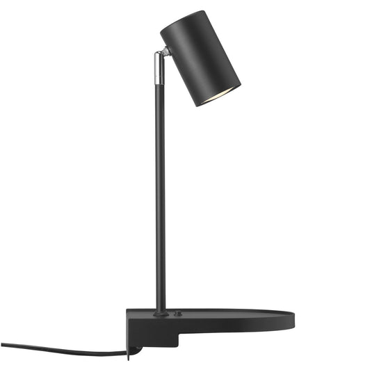 Aplique de Parede Multifuncional com Porta USB e Prateleira Preto CODY NORDLUX