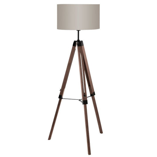 Candeeiro de Pé LANTADA EGLO - Design Moderno em Nogueira e Taupe