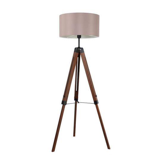 Candeeiro de Pé LANTADA EGLO - Design Moderno em Nogueira e Taupe