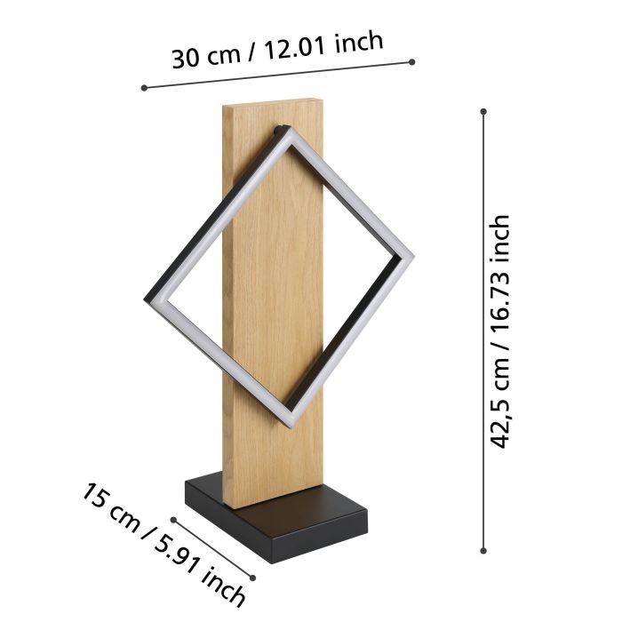 Load image into Gallery viewer, Candeeiro de Mesa com LED e Moldura Quadrada em Madeira BOYAL EGLO
