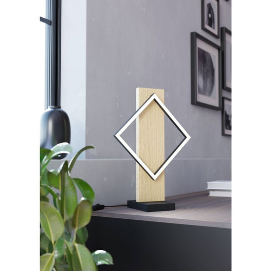Candeeiro de Mesa com LED e Moldura Quadrada em Madeira BOYAL EGLO
