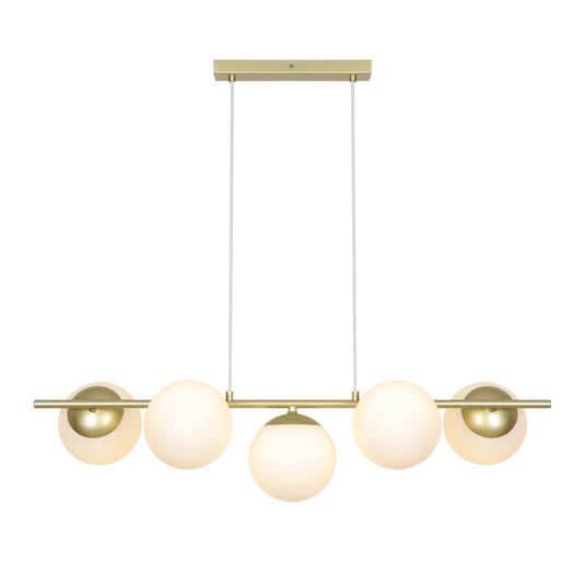 5-spot Pendant em Latão com Vidro Branco Opalino LILLY NORDLUX