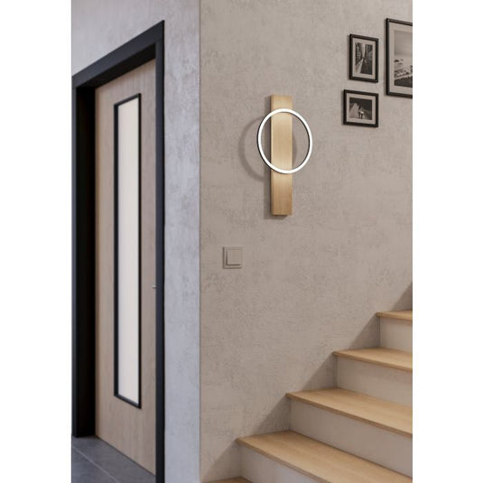 Aplique de Parede LED Preto com Detalhe em Carvalho BOYAL EGLO