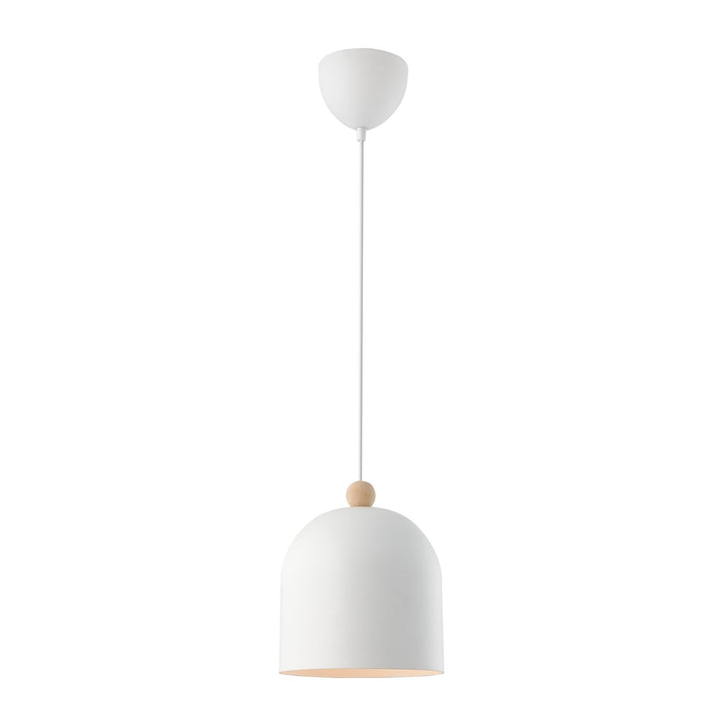 Load image into Gallery viewer, Candeeiro Suspenso Branco com Detalhe em Madeira Gaston NORDLUX

