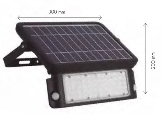 PROJECTOR SOLAR LED 10W 1080Lm 4000K C/ SENSOR IP65 PRETO 