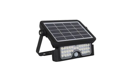 PROJECTOR SOLAR LED 5W 500Lm 4000K C/ SENSOR IP65 PRETO 