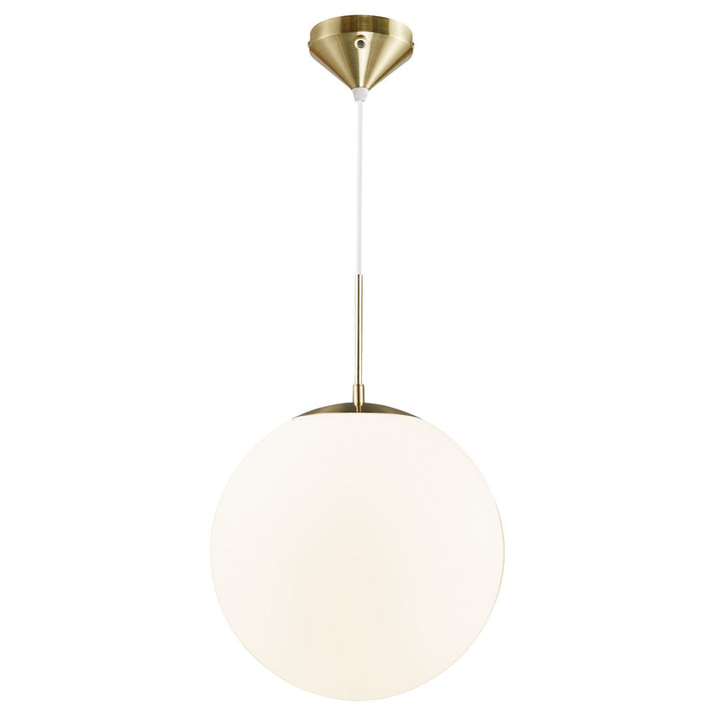 Load image into Gallery viewer, Candeeiro de Teto Suspenso em Latão com Vidro Branco Fosco GRANT 35 NORDLUX

