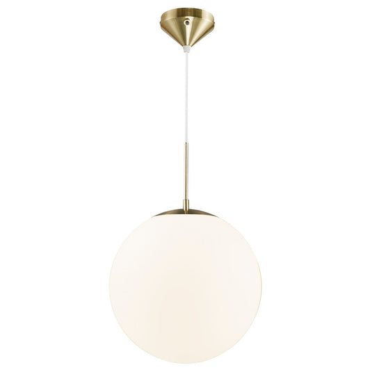Candeeiro de Teto Suspenso em Latão com Vidro Branco Fosco GRANT 35 NORDLUX