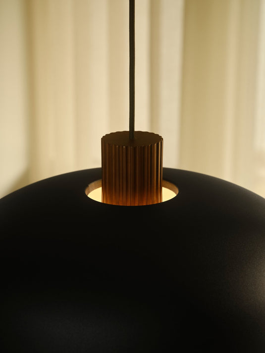 Candeeiro Suspenso em Madeira e Metal Preto AURELIO NORDLUX