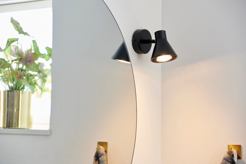 Carregue imagem no visualizador da galeriaAplique de Parede e Teto Preto com Abajur Ajustável Eik NORDLUX
