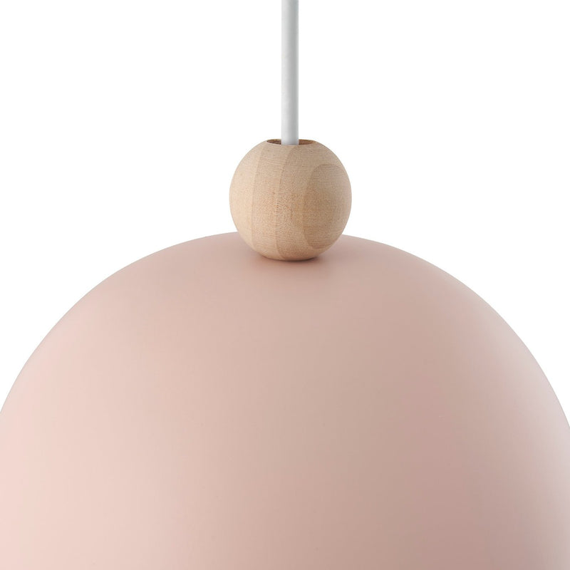 Load image into Gallery viewer, Candeeiro Suspenso em Dusty Rose com Detalhe em Madeira Gaston NORDLUX
