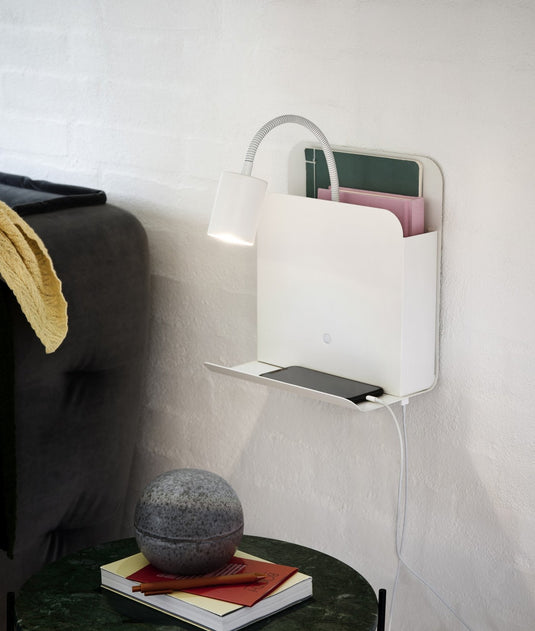 Aplique de Parede Multifuncional com Prateleira e USB ROOMI NORDLUX