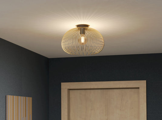 Plafon Moderno em Aço Preto e Vidro Cinzento Venezuela EGLO