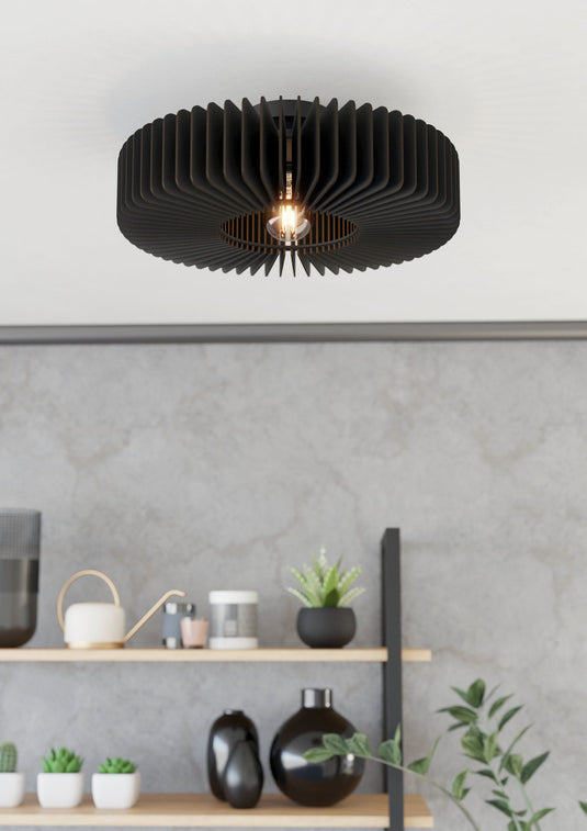 Candeeiro de teto em madeira preta design escandinavo PALOMBAIA EGLO