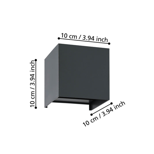 Aplique Parede Valmontone eglo 901739 preto