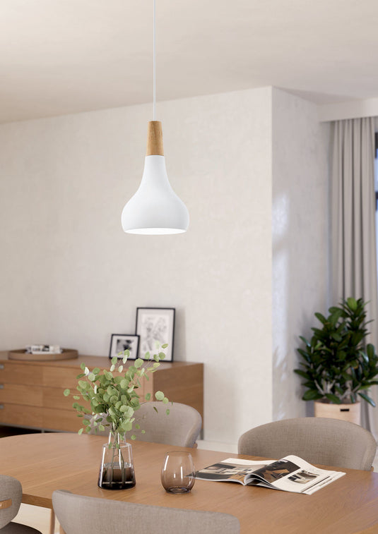 Candeeiro de tecto suspenso eglo sabinar 901177 branco - 180 mm