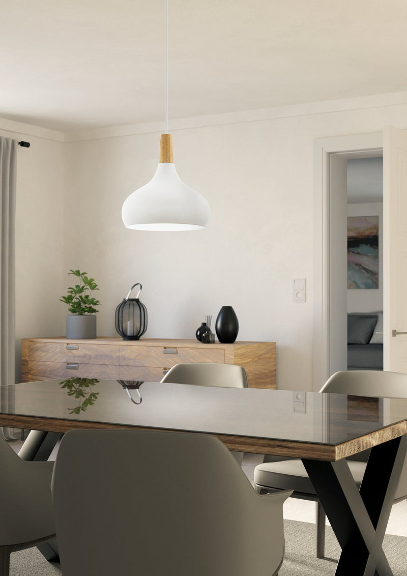 Carregue imagem no visualizador da galeriaCandeeiro de tecto suspenso eglo sabinar 901178 branco - 280 mm
