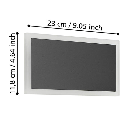 Aplique Parede Talamello 1 eglo 901189 branco/preto