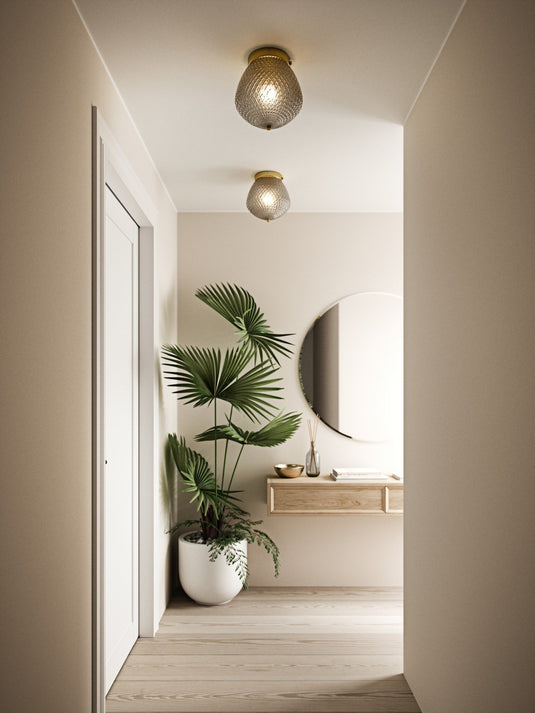 Candeeiro Suspenso com Vidro Fumado e Latão Orbiform NORDLUX