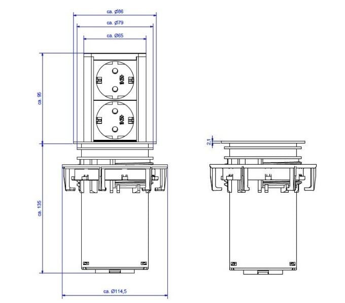 Prześlij obraz do przeglądarki galeriiTOMADA ELEVATOR 1X SCHUKO + 2X CARREGADOR USB (5.2V/2.15A) 
