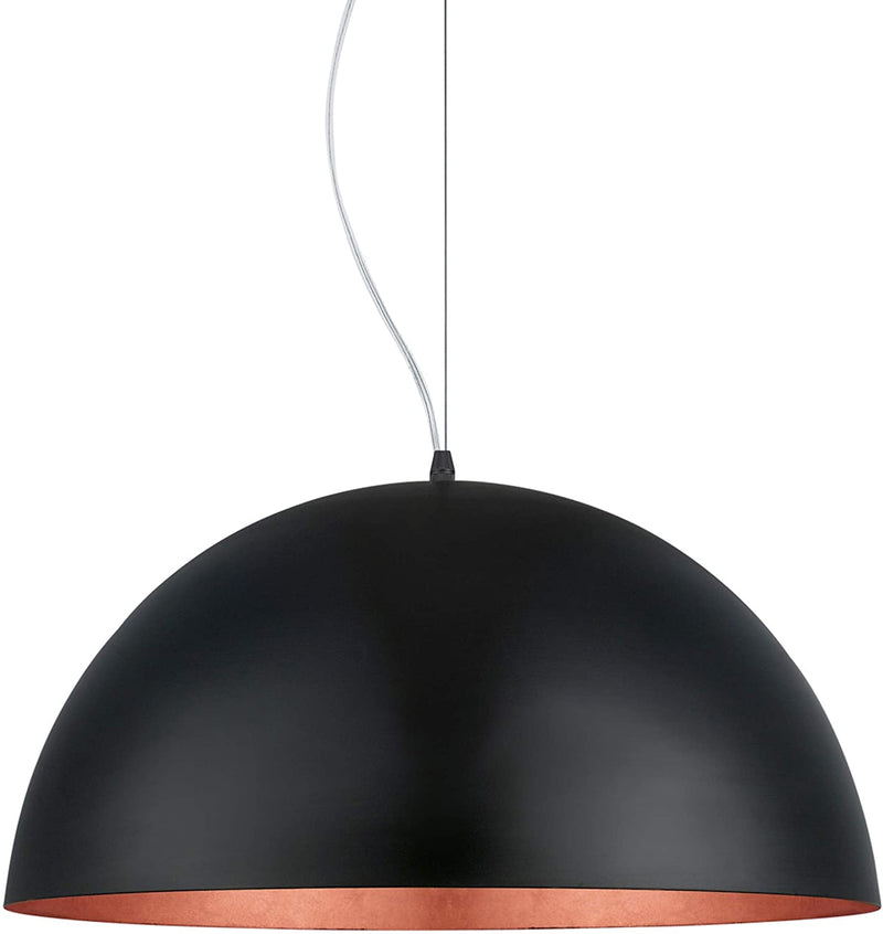 Load image into Gallery viewer, Candeeiro de Tecto Suspenso Eglo Gaetano 1 Preto e Cobre Ø53cm
