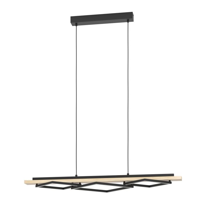 Load image into Gallery viewer, Candeeiro de teto suspenso BOYAL com LED e madeira clara EGLO
